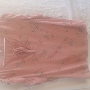 LUCKY BRAND PINK FLORAL BLOUSE